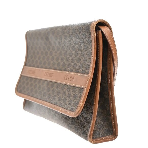 CELINE Logo Macadam Pattern 2Way Shoulder Clutch Bag PVC Leather BN GHW 62KA754 - Picture 2 of 15